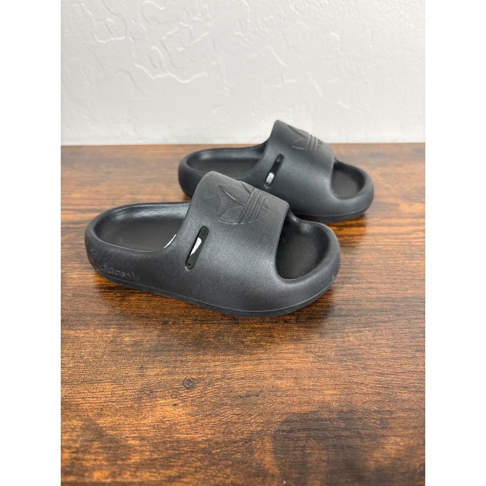 Adidas Adilette Ayoon Kids Slides‎ Core Black Trefoil Sandals IG8168 Size 7K